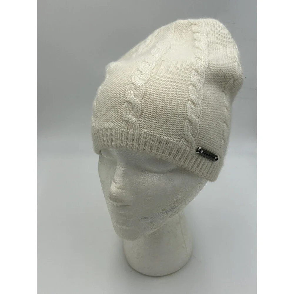 Women's Harley Davidson Ivory Cable Knit Beanie Cap Hat One Size Fits All OSFA